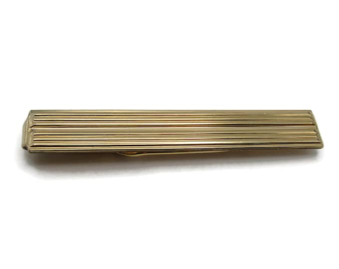 Horizontal Bar Design Industrial Modernist Gold Tone Tie Bar Tie Clip Men's Jewelry