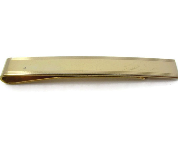 Smooth Classic Tie Clip Vintage Tie Bar: Gold Tone