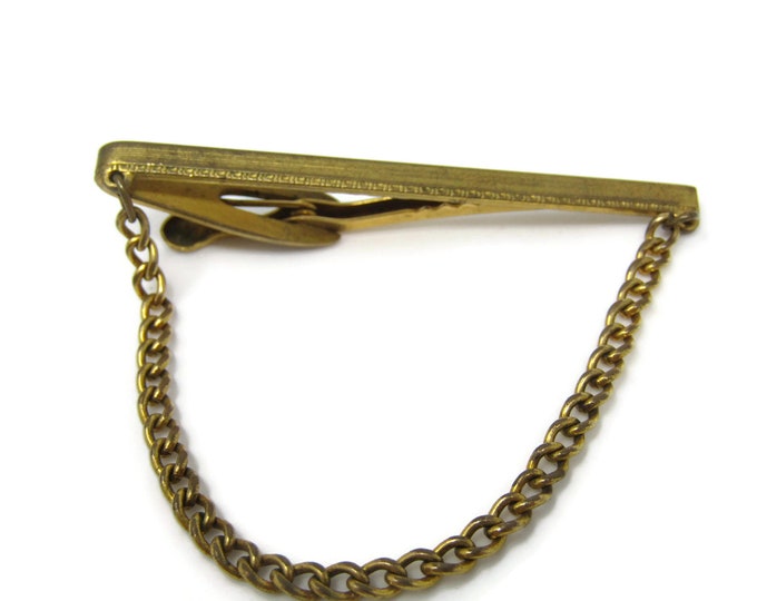 Chain Tie Clip Tie Bar: Vintage Gold Tone - Stand Out from the Crowd with Class