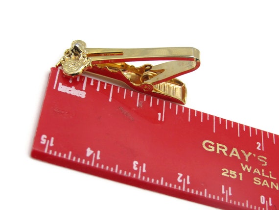 Elks Mason Vintage Tie Clip Gold Tone Tie Bar Men… - image 5