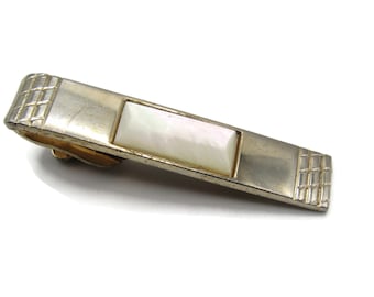 Mother Of Pearly Inlay Tie Clip Gold Tone Tie Bar Men's Jewelry