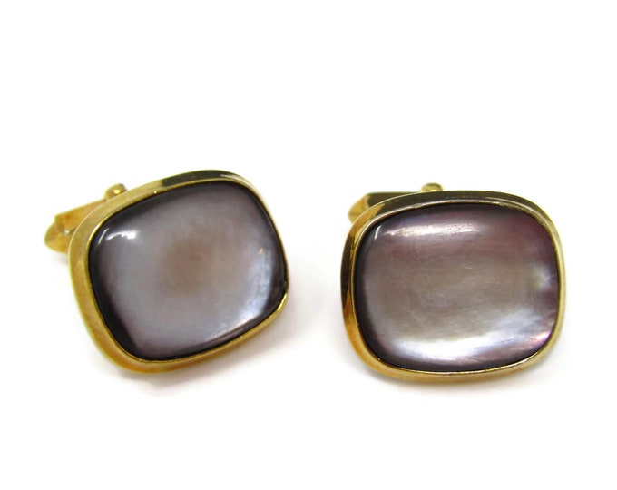 Vintage Cufflinks for Men: Dark Mother of Pearl Nice Quality Really Stunning