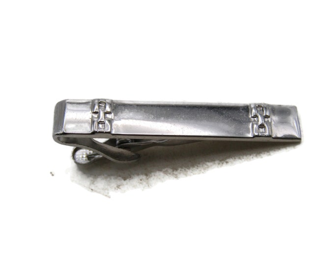 Chain Pattern Detail Tie Bar Tie Clip Men's Jewelry Silver Tone