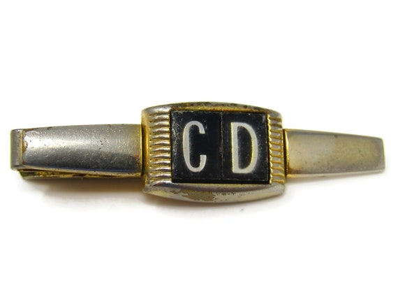 Vintage Tie Bar Clip for Men: CD Letter Initials … - image 2