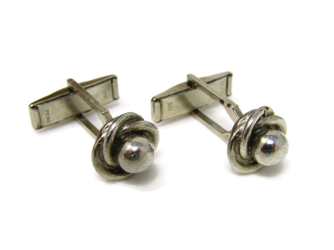 Boutons De Manchette Vintage Pour Homme - Couleur Argent, Plaque Argent Ou Chrome, Avec Pierre Bleue