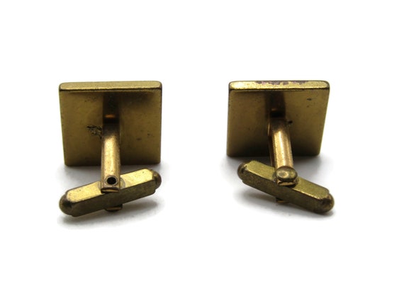 Square Cuff Links With Oval Shapes Brushed Finish… - image 2