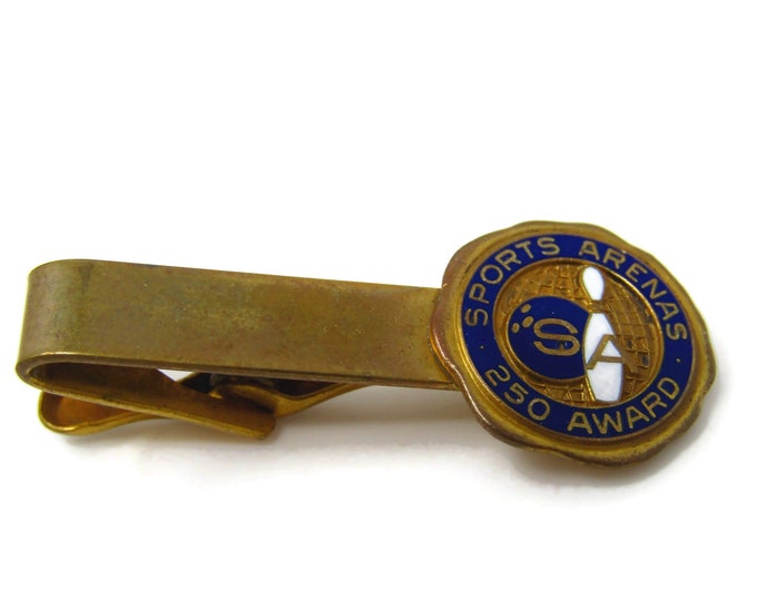 SA Sports Arena Bowling Tie Clip Vintage Mens Tie Bar Bowler 250 Award Gift for Dad Son Husband Brother