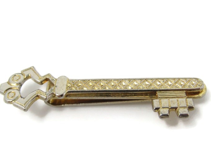 Fancy Skeleton Key Tie Clip Tie Bar: Vintage Gold Tone - Stand Out from the Crowd with Class