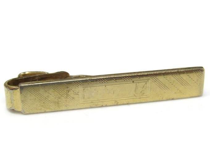 Wavy Diagonal Lines Tie Clip Tie Bar: Vintage Gold Tone - Stand Out from the Crowd with Class