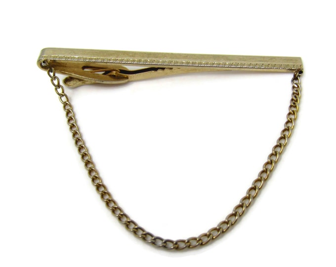 Nice Chain Style Tie Clip Tie Bar: Vintage Gold Tone - Stand Out from the Crowd with Class