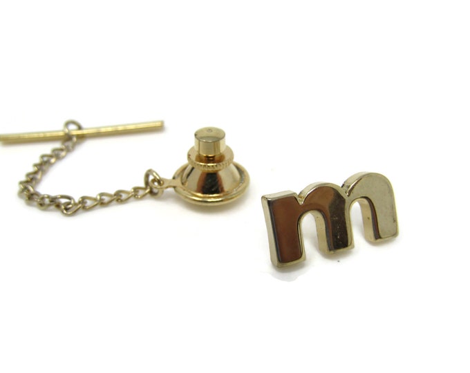 Letter M Initial Tie Tack Pin Vintage Men's Jewelry Nice Design