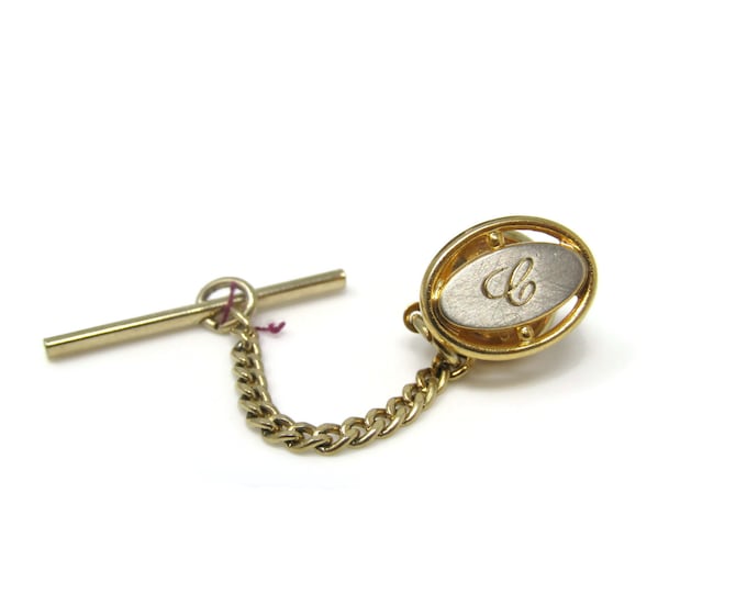 Letter C Initial Tie Pin Tack Vintage: Nice Design