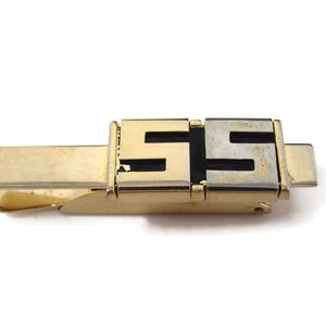 Vintage Tie Clip Tie Bar: Rare Design SS S.S. Letters Initials Art Deco Nice Quality