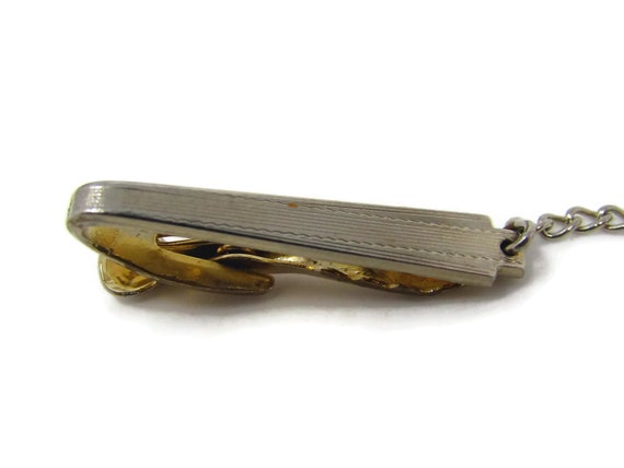 Arrow Tie Clip Vintage Tie Bar: Grooved Art Deco … - image 2