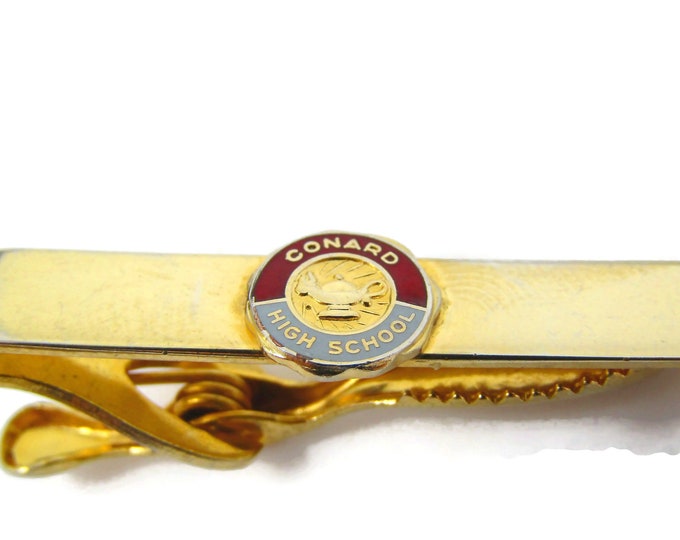 Conard High School Tie Clip Men's Vintage Tie Bar Gold Tone