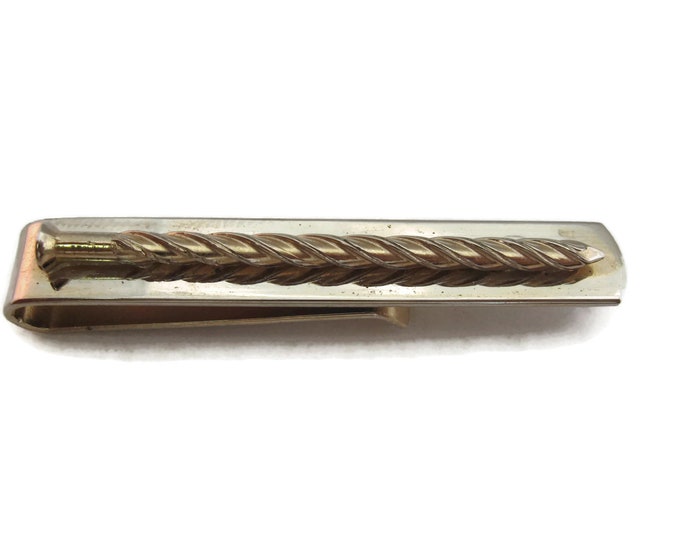 Vintage Men's Tie Bar Clip Jewelry: Screw Grooved Nail Handyman Gift Design