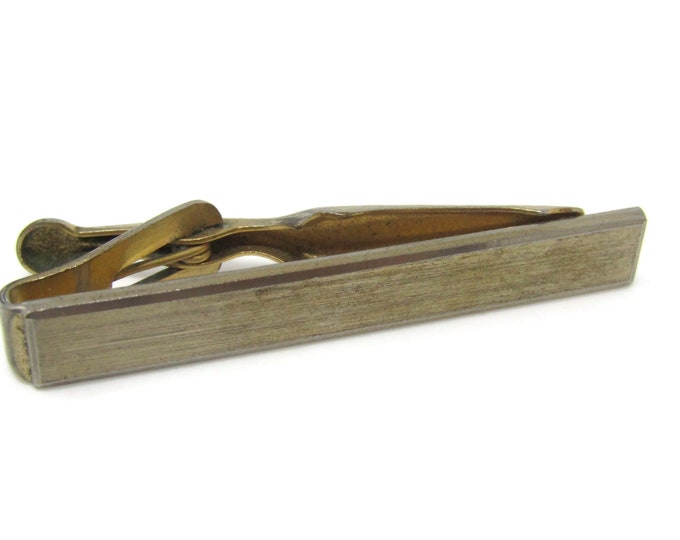 Brushed Texture Classic Tie Clip Bar Gold Tone Vintage Men's Jewelry Nice Design
