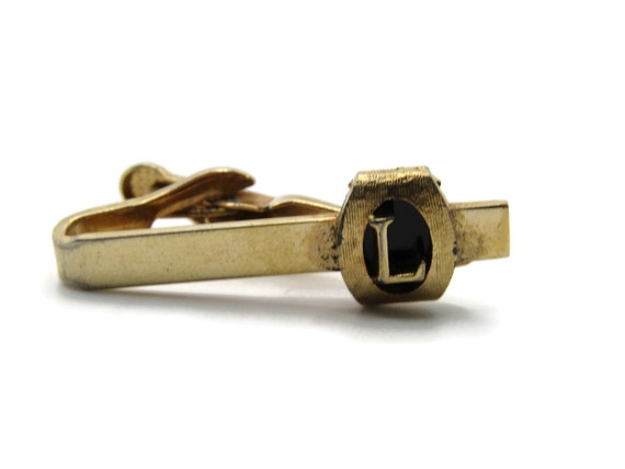 L Letter Initial Monogram Black Background Gold T… - image 2