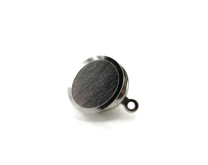 Oval Tie Pin Brushed Finish Beveled Edge Men's Jewelry Silver Tone