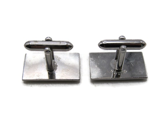Rectangle Decorative Line Pattern Cuff Links Men'… - image 3