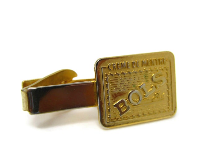 BOLS Creme de Menth Tie Clip Tie Bar Liquor Alcohol Vintage Excellent Design