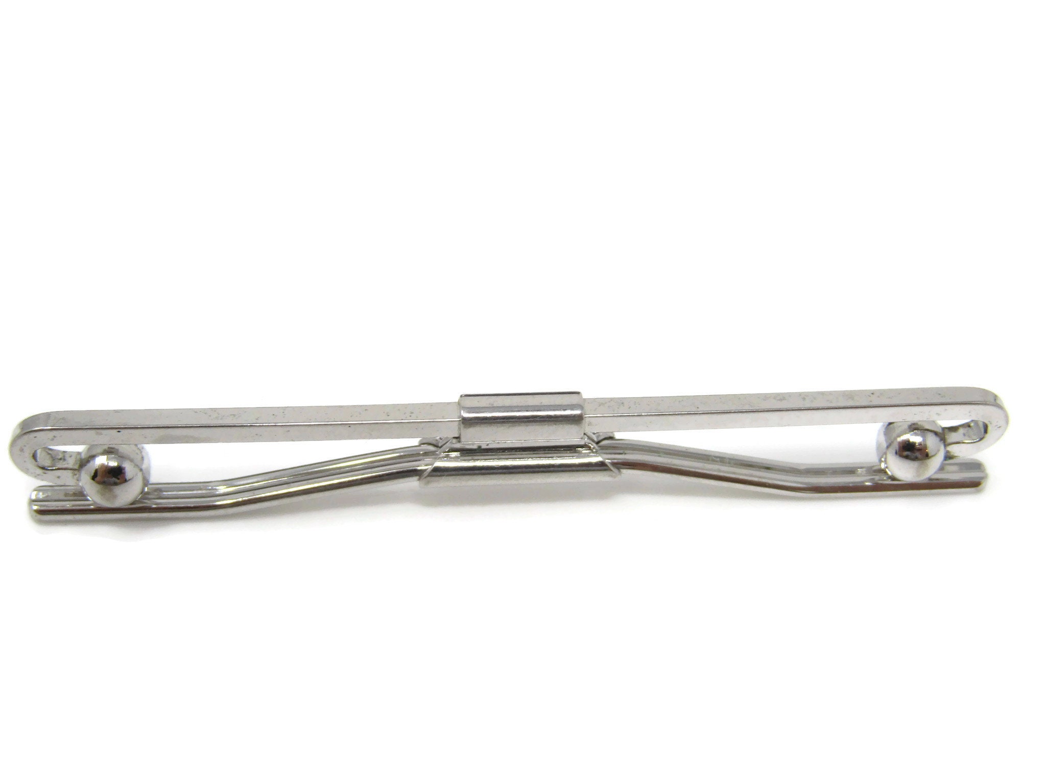 Tie Collar Clip Collar Bar Silver Tone Vintage Nice Quality Beautiful Design Stand Out from