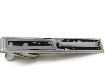 Cool Tie Clip Vintage Tie Bar Retro Alternating Rectangles Gift for Dad Son Husband Boyfriend