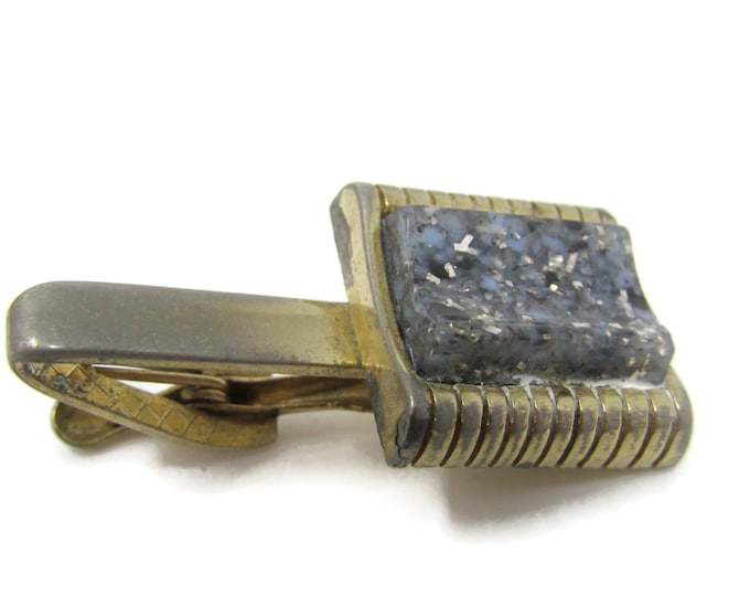 Blue Black Silver Sparkle Tie Bar Clip Vintage Gold Tone Stand Out w/ Style Fit In with Class