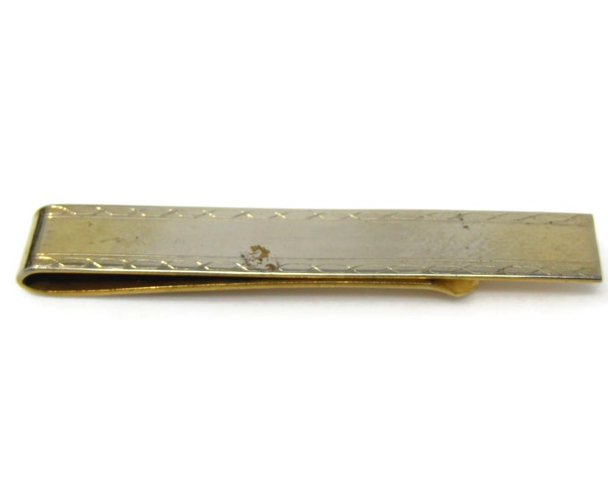 Vintage Tie Bar Clip for Men: Classic Gold Tone Design (Some Wear)
