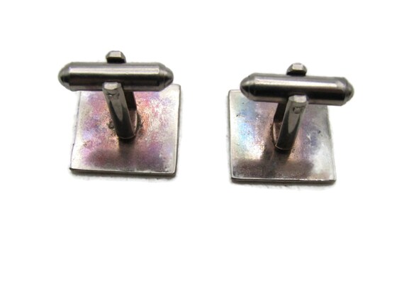 Square Diagonal Line Pattern Cuff Links Men's Jew… - image 3
