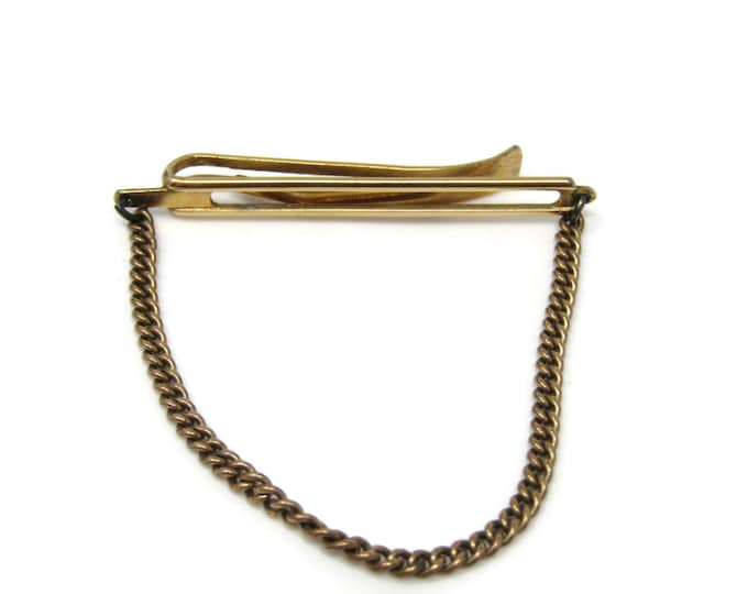 Classic Chain Tie Clip Bar Gold Tone Vintage Men's Jewelry Nice Design