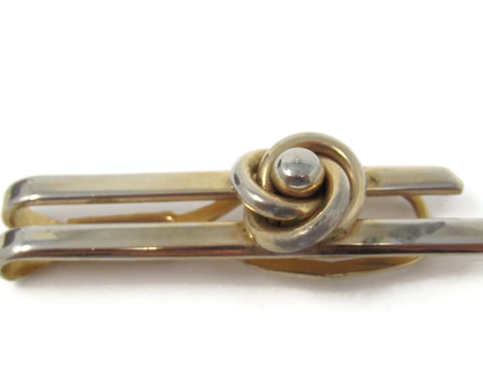 Infinity Knot Ball Nest Tie Bar Clip Gold Tone Stand Out w/ Style Fit In with Class
