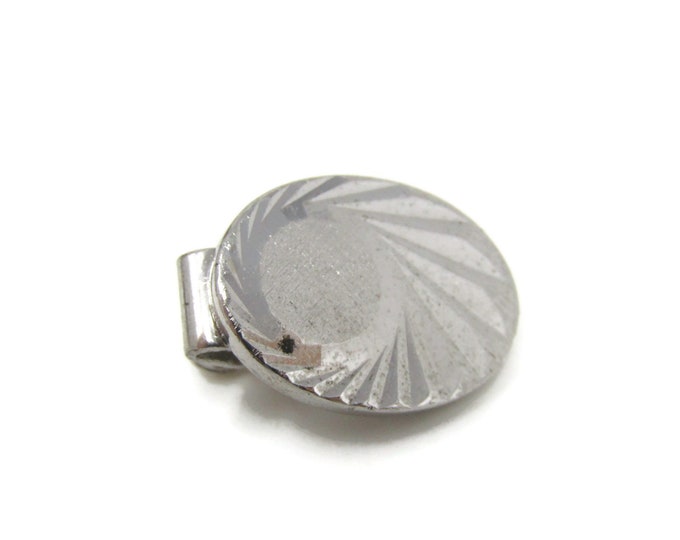 Modernist Swirl Tie Clip Bar Silver Tone Vintage Men's Jewelry Nice Design