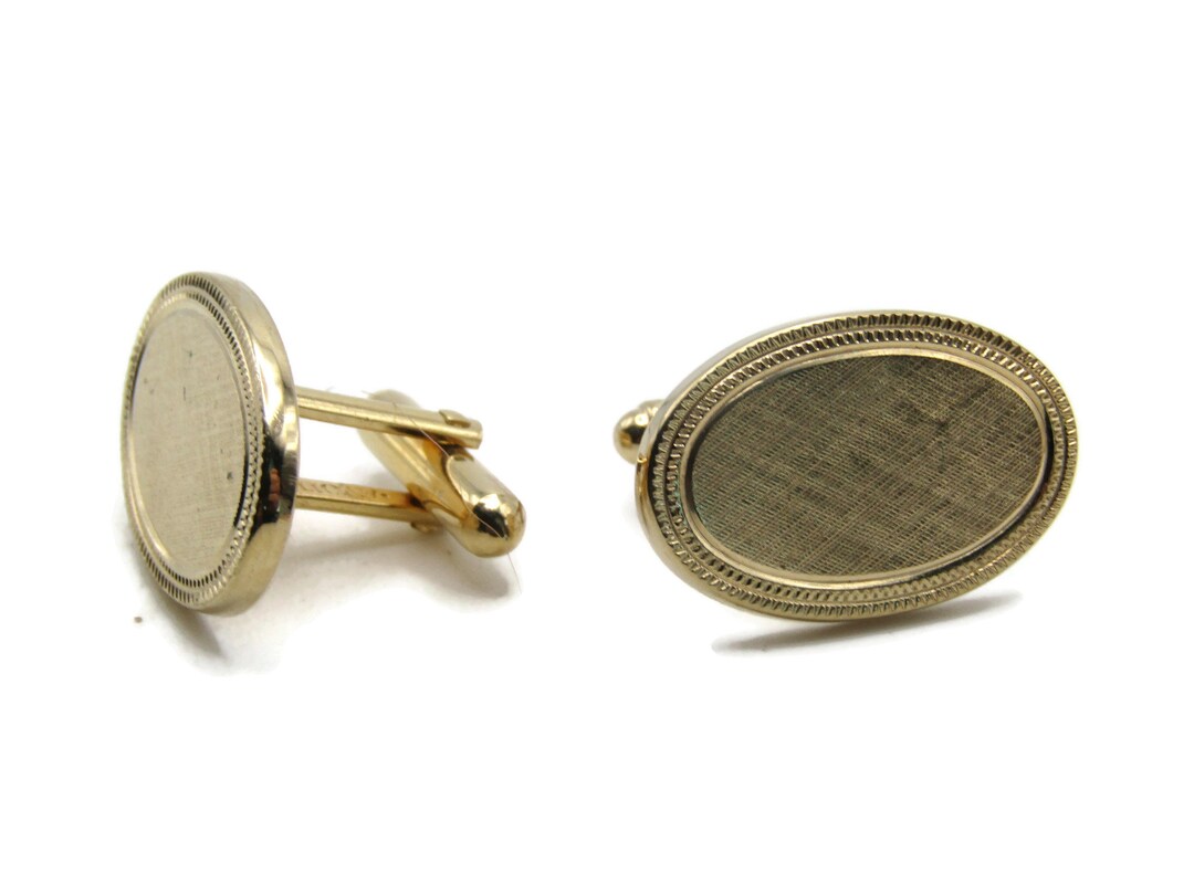 Boutons De Manchette Anson - Or Ovale Texturé - Pour Homme, Occasion