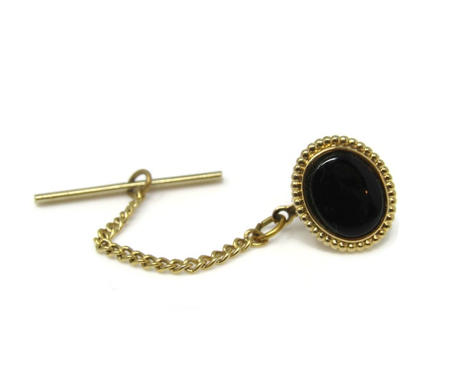 Black Oval Tie Pin Tack Vintage: Nice Design Border