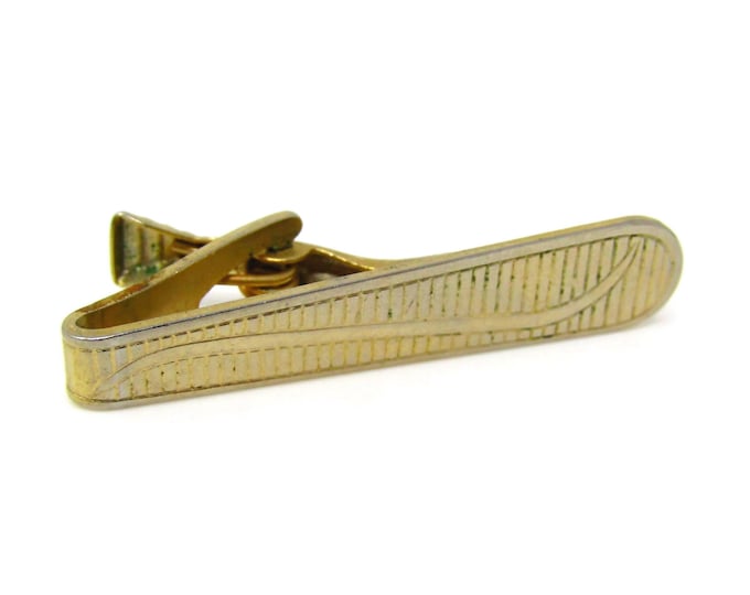Men's Tie Clip Vintage Gold Tone Interesting Design