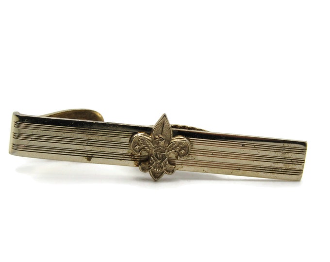 United States Emblem Fleur De Lis Gold Tone Tie Clip Tie Bar Men's Jewelry