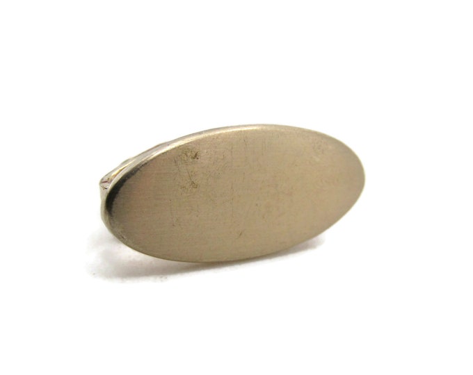 Brushed Finish Oval Tie Clip Classic Tie Bar Men's Jewelry Gold Tone