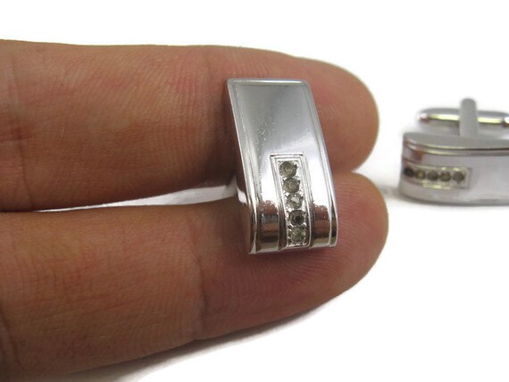 Lot De 6 Boutons De Manchette Vintage Homme Hayward En Pierre Et Ton Argent - Occasion Très Bon état