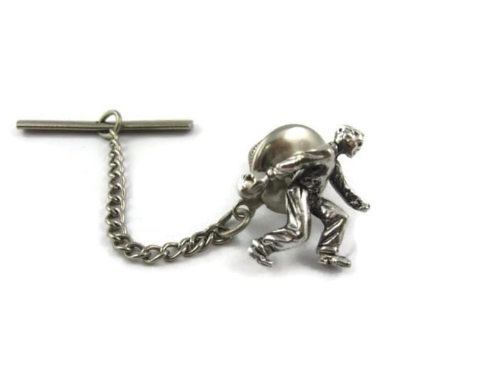 Vintage Tie Tack Tie Pin: Bowler Silver Tone Great Detail