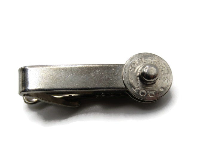 Dot Snappers Snap Design Straight Bar Silver Tone Tie Clip Tie Bar Men's Jewelry