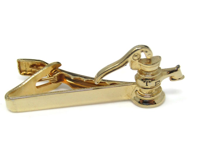 TP Water Pump Tie Clip Tie Bar: Vintage Gold Tone - Stand Out from the Crowd with Class