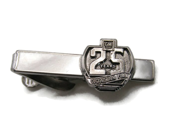 GM 25 Years Suggestion Plan Tie Clip Tie Bar Men's Jewelry Silver Tone