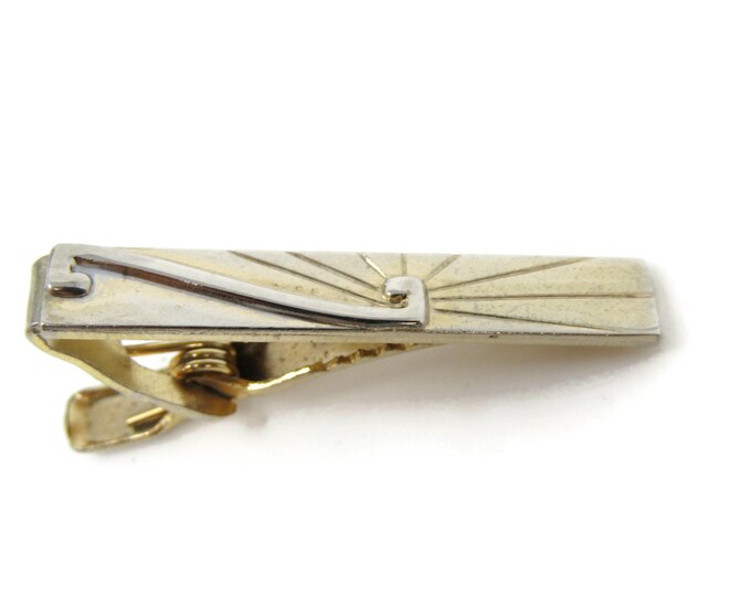 Modernist Curl Tie Bar Clip Vintage Gold Tone Stand Out w/ Style Fit In with Class