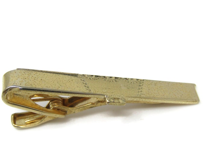 Etched Center Tie Clip Tie Bar: Vintage Gold Tone - Stand Out from the Crowd with Class