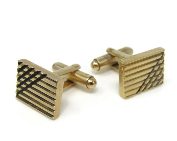 Stunning Crossed Lines Grooves Cufflinks for Men's Vintage Men's Jewelry Nice Design