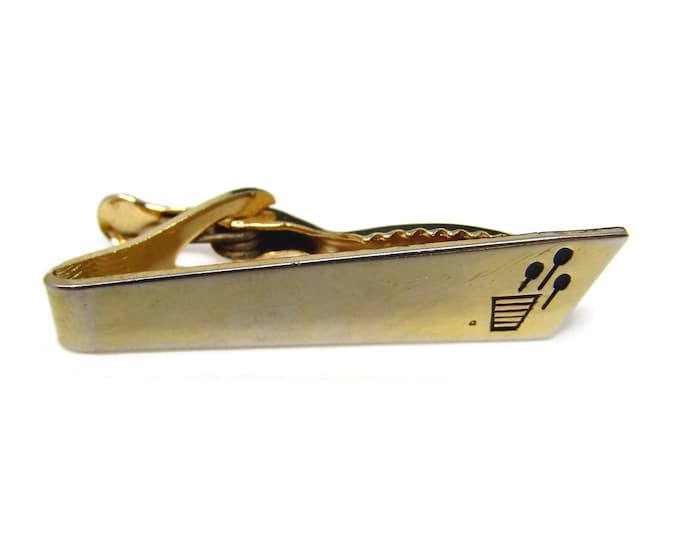 Vintage Tie Clip Tie Bar: Interesting Modernist Design Nice Quality