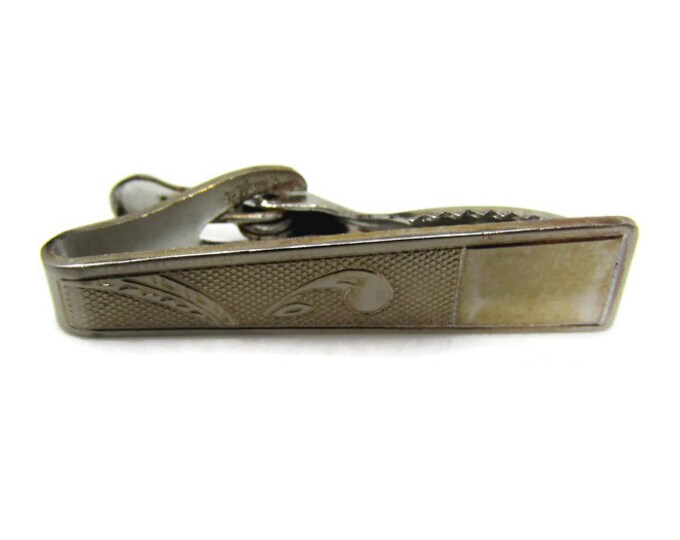 Plant Tie Clip Vintage Tie Bar: Faded Gold Tone