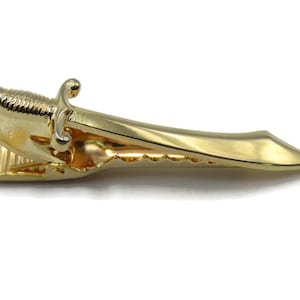 Sword Tie Bar Gold Tone Tie Clip Classic Modern Men&#39;s Jewelry