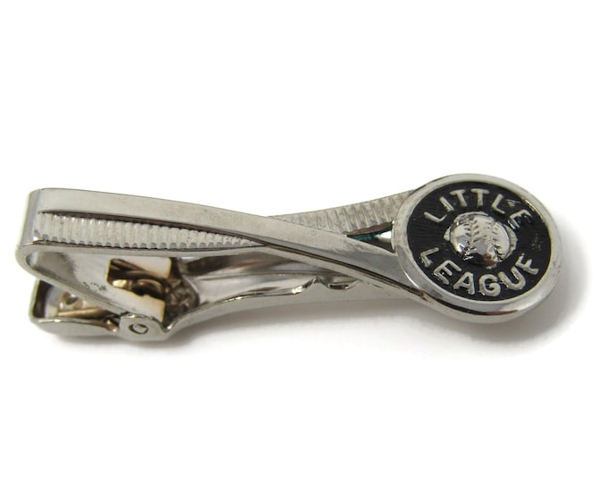 Little League Baseball Tie Clip Tie Bar: Vintage Silver Tone - Stand Out from the Crowd with Class